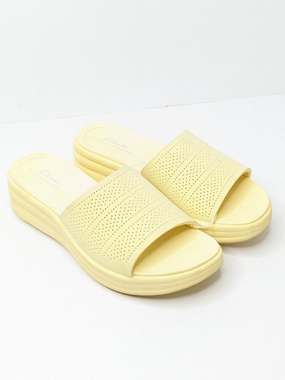 Clarks Drift Twist Platform Sandals Pale Yellow Womens 6